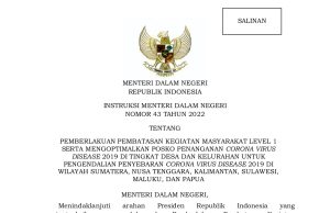 Seluruh Indonesia Berstatus Level 1