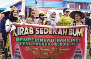 Peringati HUT ke-44, Desa Bangun Rejo Gelar Kirab Budaya