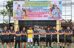 Bola Voli Polres HST, Kapolres pun Menawan di Laga Eksibisi, Sat Bimas Unggul di Laga Perdana