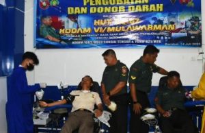 Donor Darah Terkait HUT ke-76 Kodam VI/Mlw di RSHD, Kontribusi Nyata TNI HST Bantu Sesama