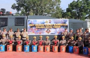 Polres Kutim Gelar Apel Pasukan Satpras Karhutla