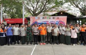 Sekkab Pimpin Apel Simulasi Kluster Logistik Penanggulangan Bencana