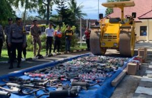 Polres Kutim Musnahkan Ratusan BB